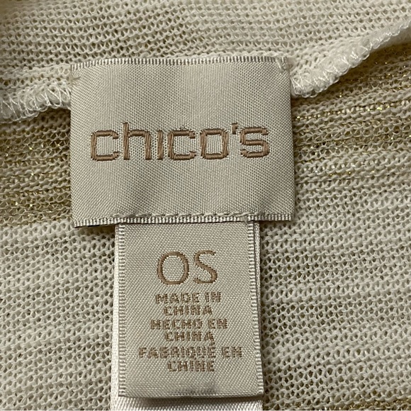 Chicos Womens White Gold Metallic Infinity Scarf Cotton Blend One Size - Picture 7 of 12